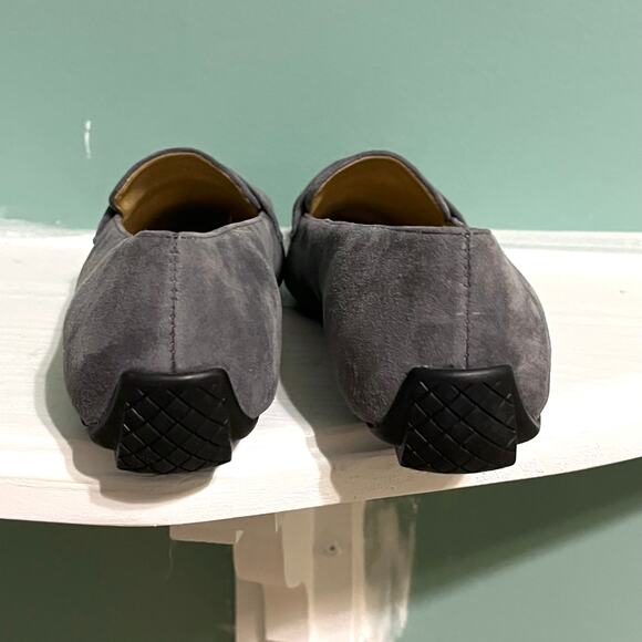 Talbots Francesca Suede Driving Flats tassel 6.5 Gray Loafers Preppy Old Money - Picture 6 of 9